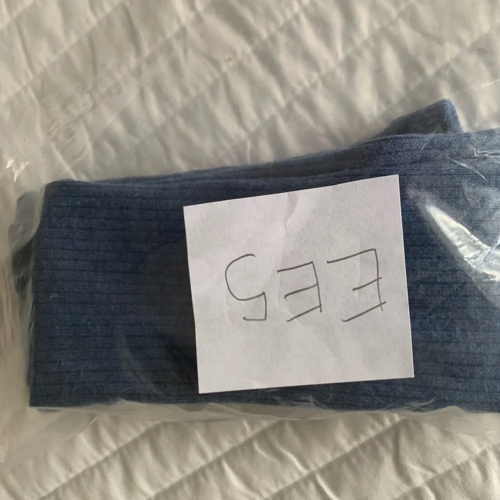 NWOT Tights Girls Size 7 - 10 Blue Ribbed Cotton Stretchy Comfy Warm